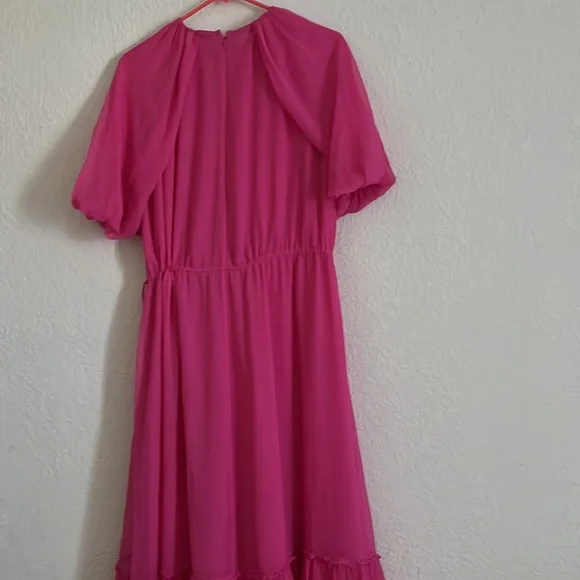 H&M Chiffon Cerise Maxi Dress Long Dress Sz M - Picture 7 of 15